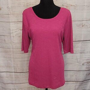 Time and Tru Pink Top | XL | Low Back Neckline | Short Sleeve
